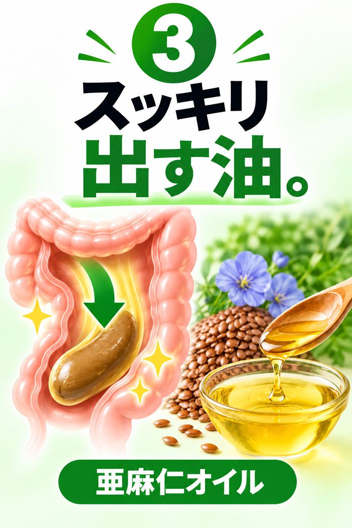 便をスッキリ出しやすくする亜麻仁オイル