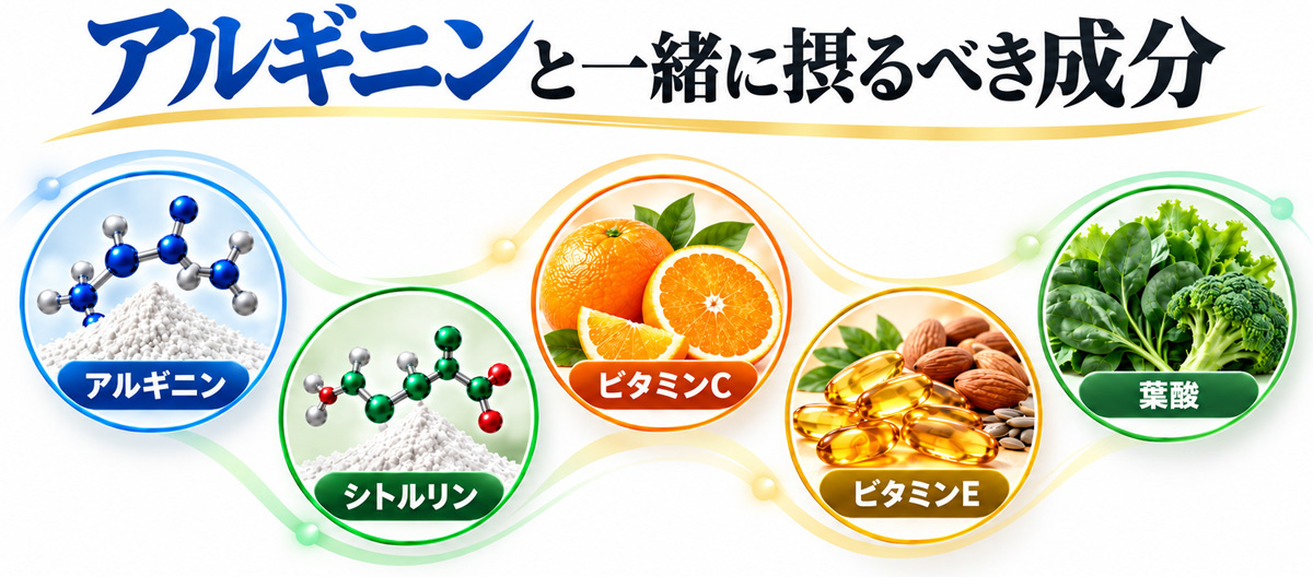 L-シトルリン・ビタミンC・ビタミンE・葉酸