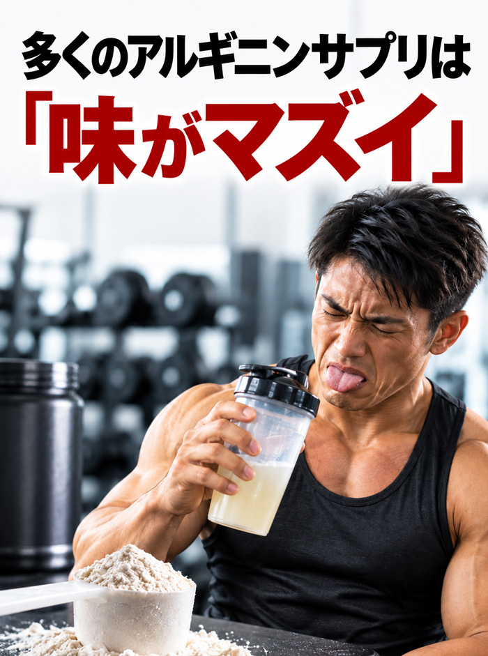 アルギニンサプリの味に不満を感じる男性