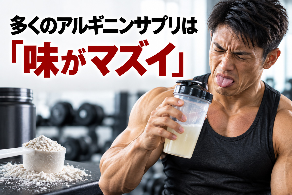 アルギニンサプリの味に不満を感じる男性