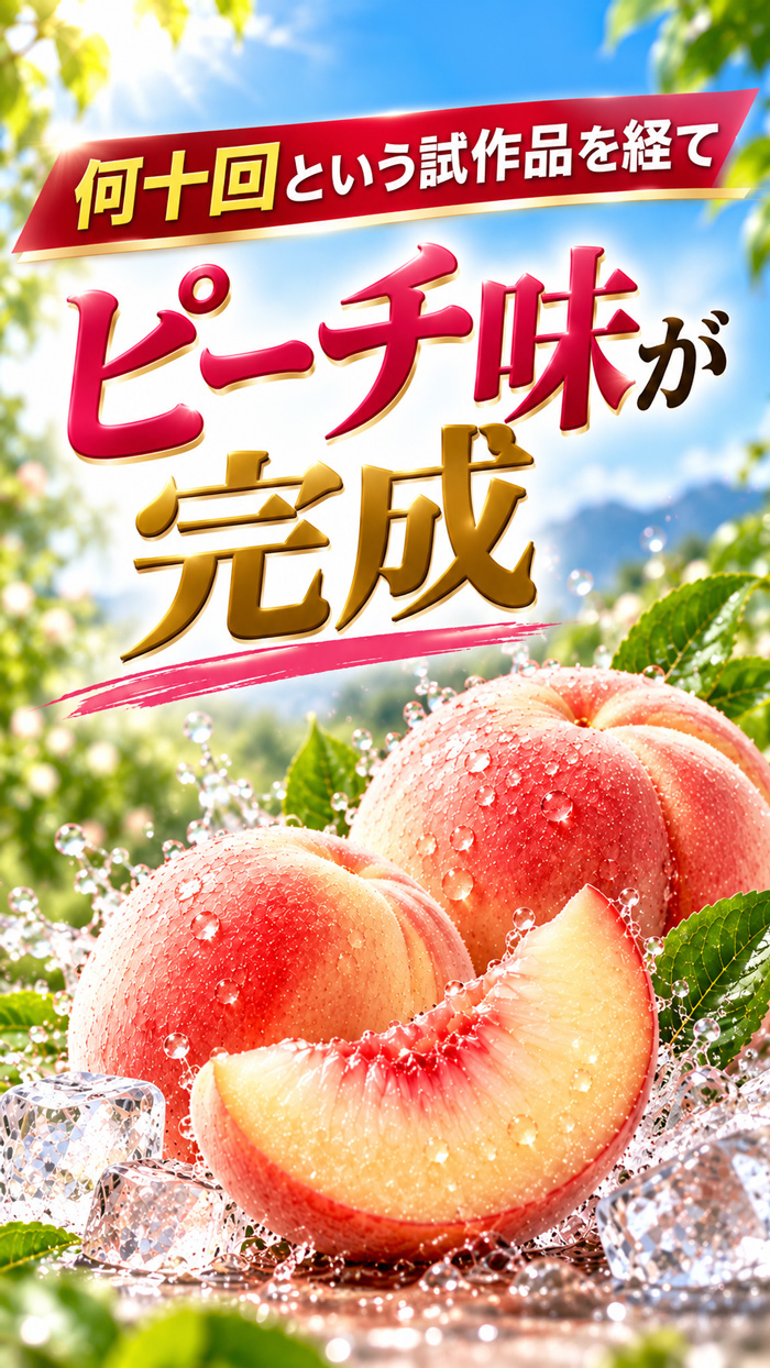 試作を重ね完成した飲みやすいピーチ味