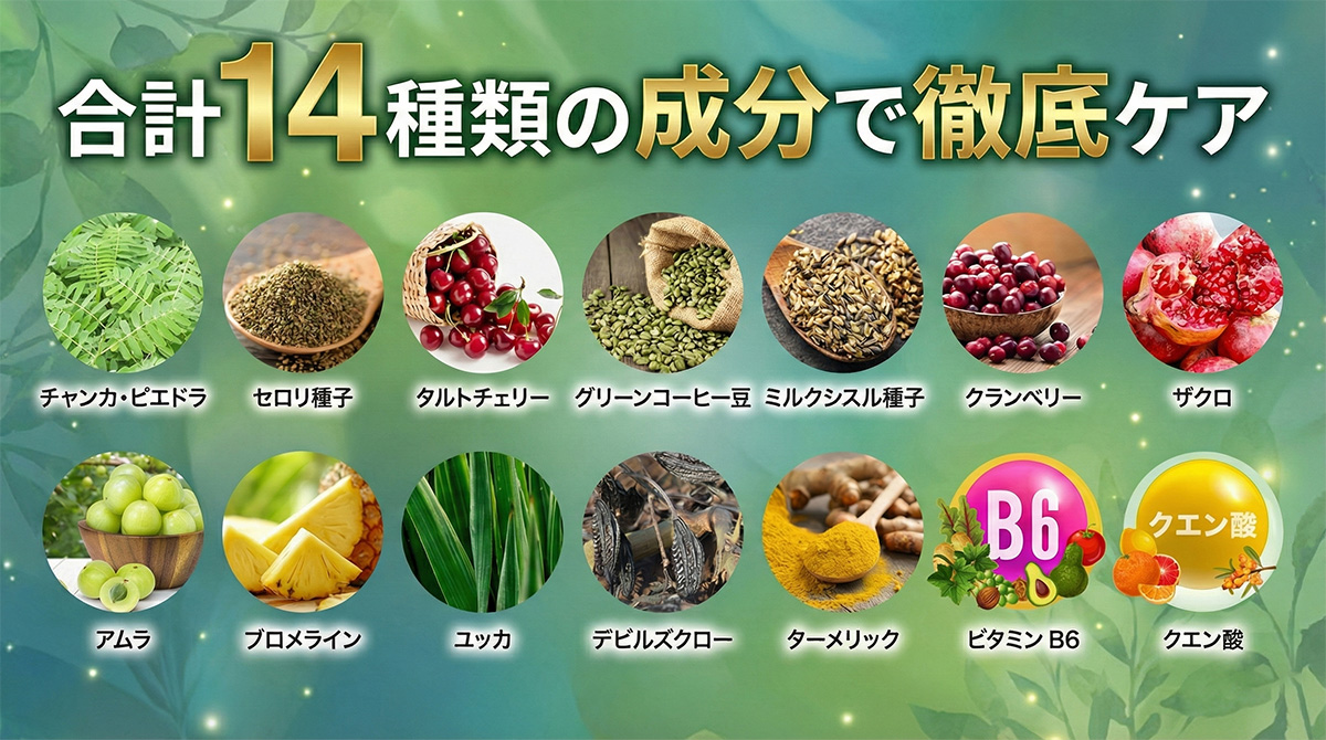合計14種類の成分を配合